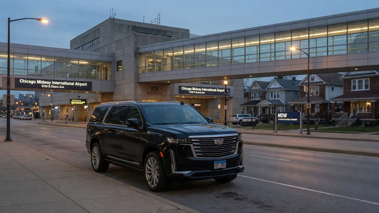 Monarch Fleet black car for Midway airport transfers