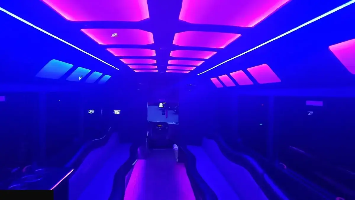 40-passenger party bus dance floor